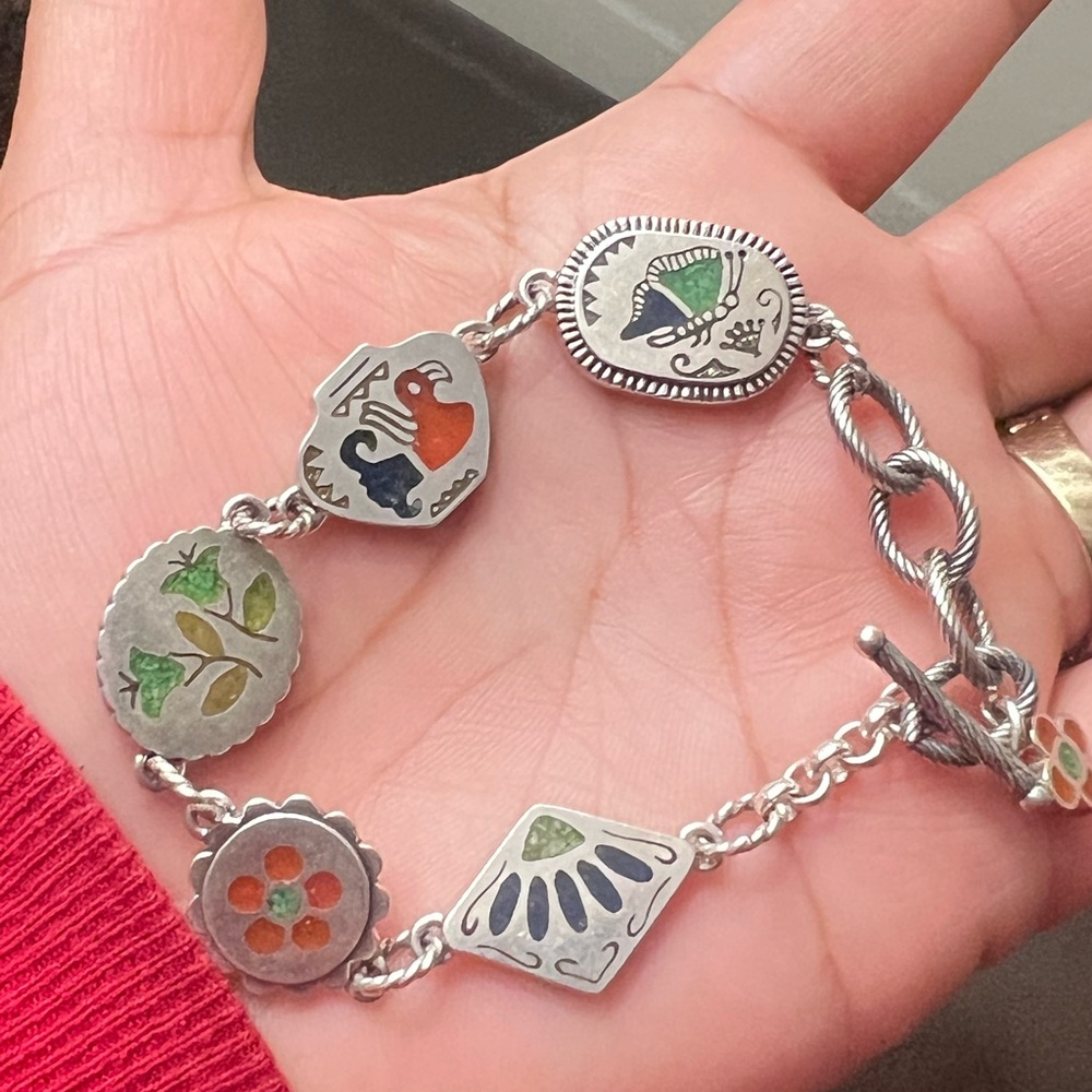 Carolyn Pollack Relios Real Silver Storyteller  Native American Bracelet